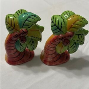 Tropical Palm Tree Salt and Pepper Shakers